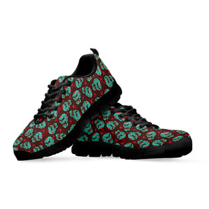 Bloody Zombie Pattern Print Black Running Shoes