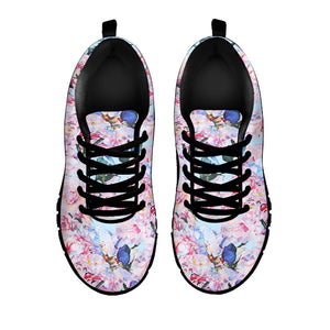 Blossom Floral Flower Pattern Print Black Running Shoes
