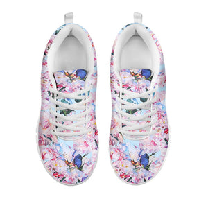 Blossom Floral Flower Pattern Print White Running Shoes