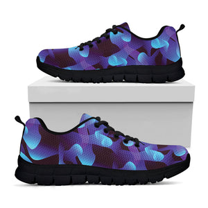 Blue Abstract Spirit Print Black Running Shoes