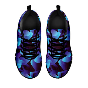 Blue Abstract Spirit Print Black Running Shoes