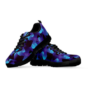 Blue Abstract Spirit Print Black Running Shoes