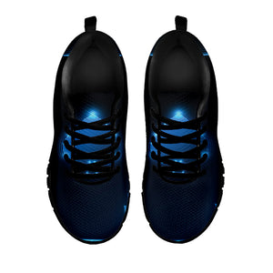 Blue Ace Card Print Black Running Shoes
