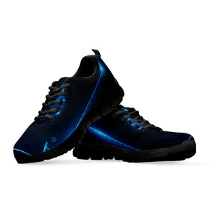 Blue Ace Card Print Black Running Shoes