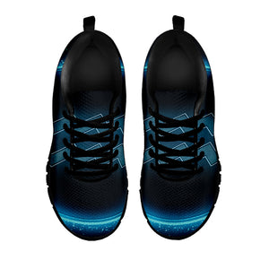 Blue Aquarius Zodiac Sign Print Black Running Shoes