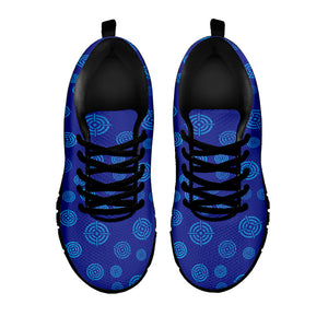 Blue Bullseye Target Pattern Print Black Running Shoes