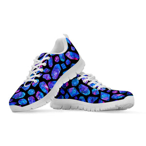 Blue Crystal Cosmic Galaxy Space Print White Running Shoes