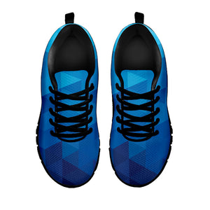 Blue Geometric Triangle Pattern Print Black Running Shoes