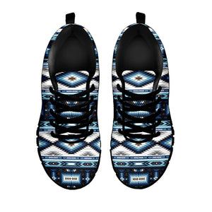 Blue Native Navajo Print Black Running Shoes