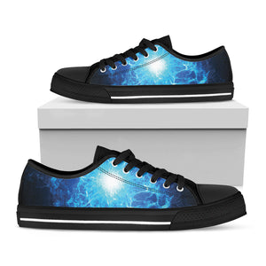 Blue Plasma Energy Print Black Low Top Sneakers