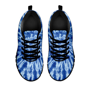 Blue Tie Dye Print Black Running Shoes