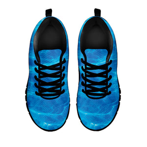 Blue Water Surface Print Black Running Shoes