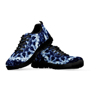 Blue Winter Mandala Print Black Running Shoes