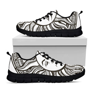 Bohemian Celestial Sun And Moon Print Black Running Shoes