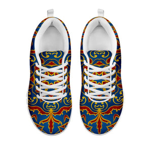 Bohemian Indian Mandala Pattern Print White Running Shoes
