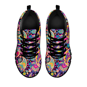 Bohemian Paisley Pattern Print Black Running Shoes