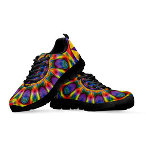 Boho Kaleidoscope Print Black Running Shoes