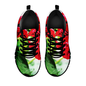 Bouvardia Plant Print Black Running Shoes