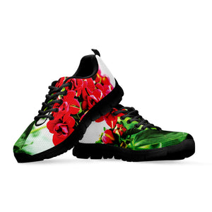 Bouvardia Plant Print Black Running Shoes