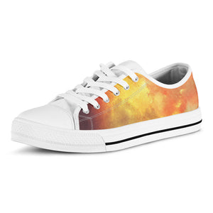 Brave Firefighter With Axe Print White Low Top Sneakers