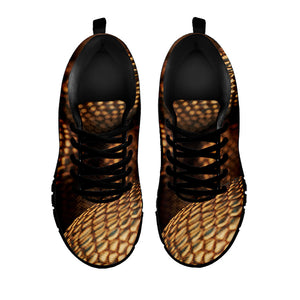 Bronze Snake Print Black Running Shoes