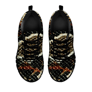 Brown And Black Snakeskin Print Black Running Shoes