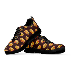 Brown Sandwiches Pattern Print Black Running Shoes