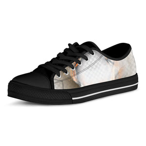 Burning Hole Print Black Low Top Sneakers