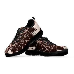 Caduceus Symbol Print Black Running Shoes