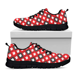 Canada Maple Leaf Pattern Print Black Running Shoes