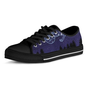Capricorn Constellation Print Black Low Top Sneakers