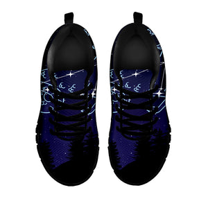 Capricorn Constellation Print Black Running Shoes