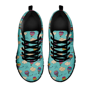 Cartoon Air Balloon Pattern Print Black Running Shoes