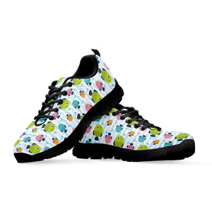Cartoon Fish Pattern Print Black Running Shoes