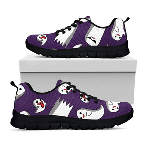 Cartoon Ghost Pattern Print Black Running Shoes