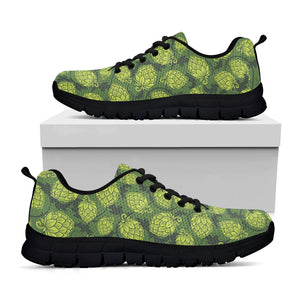 Cartoon Hop Cone Pattern Print Black Running Shoes