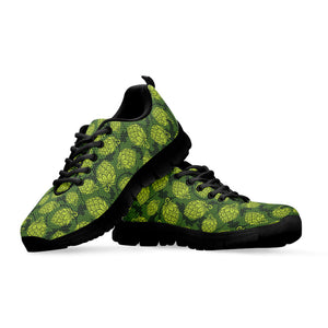Cartoon Hop Cone Pattern Print Black Running Shoes