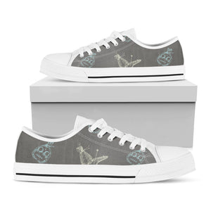 Cartoon Voodoo Doll Pattern Print White Low Top Sneakers