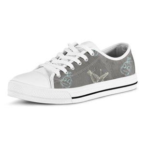 Cartoon Voodoo Doll Pattern Print White Low Top Sneakers