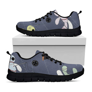Cartoon Voodoo Doll Print Black Running Shoes