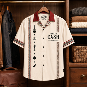 Johnny Cash Luxury Design Hawaiian Shirt Mexican Inspired Hawaiian Shirt White Version