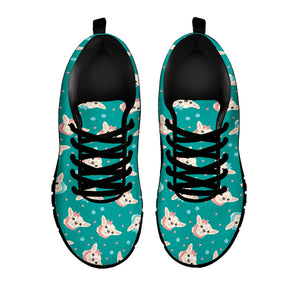 Chihuahua Puppy Pattern Print Black Running Shoes