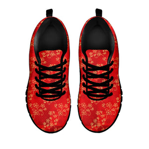 Chinese Cherry Blossom Pattern Print Black Running Shoes