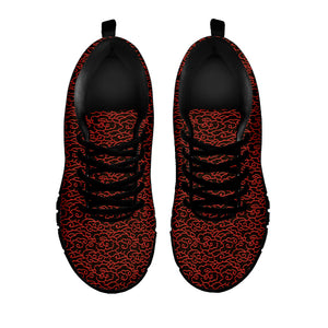 Chinese Cloud Pattern Print Black Running Shoes