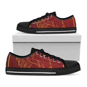 Chinese Horoscope Ox Sign Print Black Low Top Sneakers