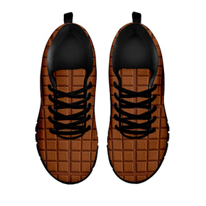 Chocolate Bar Pattern Print Black Running Shoes