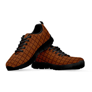 Chocolate Bar Pattern Print Black Running Shoes