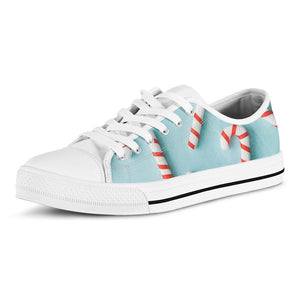Christmas Candy Candies Pattern Print White Low Top Sneakers