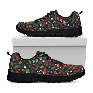 Christmas Decorations Pattern Print Black Running Shoes