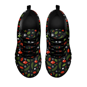 Christmas Decorations Pattern Print Black Running Shoes